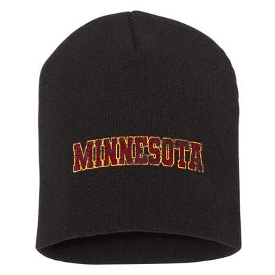 Minnesota Mn State Varsity Style Faded Design Short Acrylic Beanie