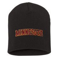 Minnesota Mn State Varsity Style Faded Design Short Acrylic Beanie