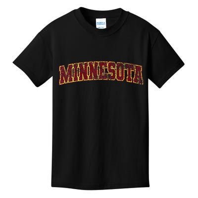 Minnesota Mn State Varsity Style Faded Design Kids T-Shirt