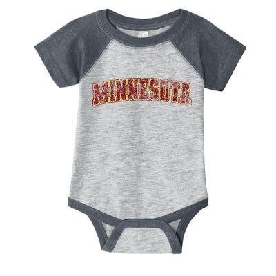 Minnesota Mn State Varsity Style Faded Design Infant Baby Jersey Bodysuit