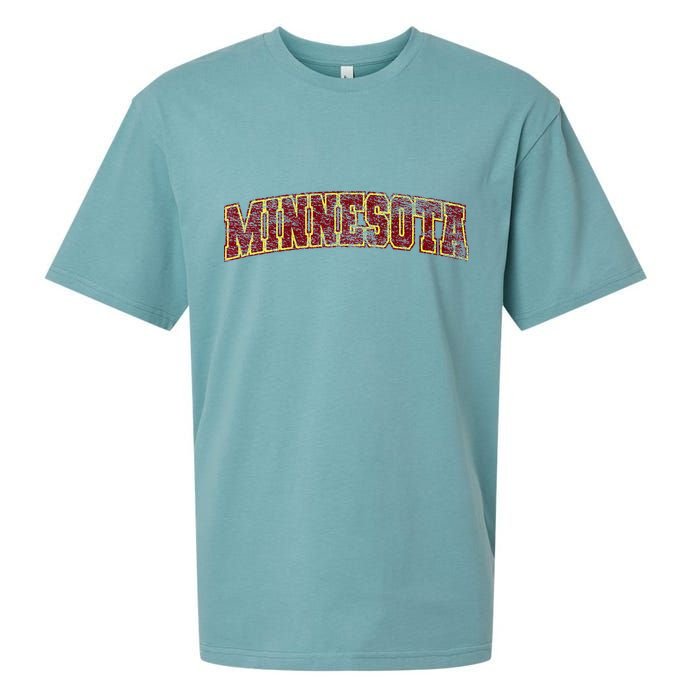 Minnesota Mn State Varsity Style Faded Design Sueded Cloud Jersey T-Shirt