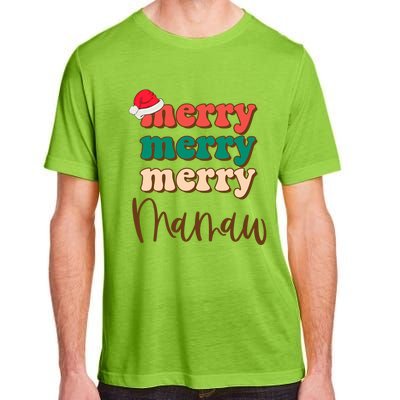 Merry Mamaw Santa Claus Hat Funny Family Christmas Pajama Meaningful Gift Adult ChromaSoft Performance T-Shirt