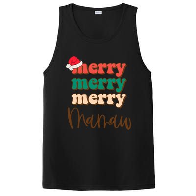 Merry Mamaw Santa Claus Hat Funny Family Christmas Pajama Meaningful Gift PosiCharge Competitor Tank