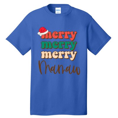 Merry Mamaw Santa Claus Hat Funny Family Christmas Pajama Meaningful Gift Tall T-Shirt