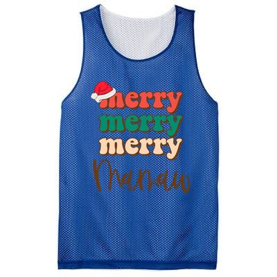 Merry Mamaw Santa Claus Hat Funny Family Christmas Pajama Meaningful Gift Mesh Reversible Basketball Jersey Tank