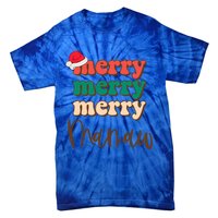 Merry Mamaw Santa Claus Hat Funny Family Christmas Pajama Meaningful Gift Tie-Dye T-Shirt