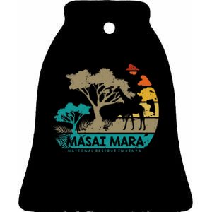 Masai Mara Safari National Reserve Kenya Serengeti Wildlife Ceramic Bell Ornament