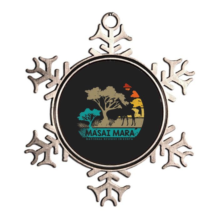 Masai Mara Safari National Reserve Kenya Serengeti Wildlife Metallic Star Ornament