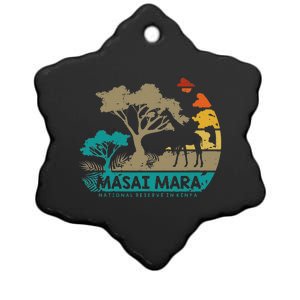 Masai Mara Safari National Reserve Kenya Serengeti Wildlife Ceramic Star Ornament