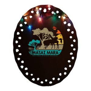 Masai Mara Safari National Reserve Kenya Serengeti Wildlife Ceramic Oval Ornament