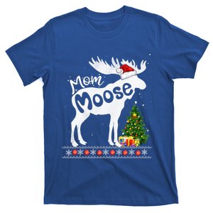 Mom Moose Santa Hat Christmas Matching Pajama Family Holiday Gift T-Shirt