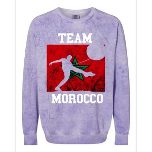 Morocco Moroccan Soccer Team Moroccan Pride Morocco Flag Meaningful Gift Colorblast Crewneck Sweatshirt