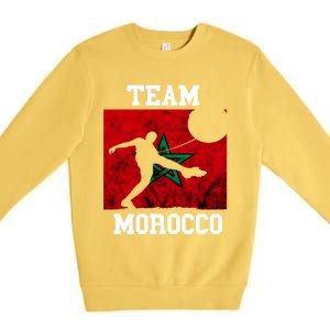 Morocco Moroccan Soccer Team Moroccan Pride Morocco Flag Meaningful Gift Premium Crewneck Sweatshirt