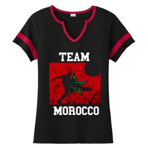 Morocco Moroccan Soccer Team Moroccan Pride Morocco Flag Meaningful Gift Ladies Halftime Notch Neck Tee