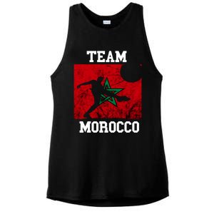 Morocco Moroccan Soccer Team Moroccan Pride Morocco Flag Meaningful Gift Ladies PosiCharge Tri-Blend Wicking Tank