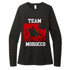 Morocco Moroccan Soccer Team Moroccan Pride Morocco Flag Meaningful Gift Womens CVC Long Sleeve Shirt