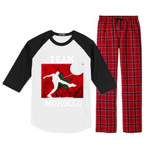 Morocco Moroccan Soccer Team Moroccan Pride Morocco Flag Meaningful Gift Raglan Sleeve Pajama Set