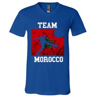 Morocco Moroccan Soccer Team Moroccan Pride Morocco Flag Meaningful Gift V-Neck T-Shirt