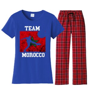 Morocco Moroccan Soccer Team Moroccan Pride Morocco Flag Meaningful Gift Women's Flannel Pajama Set