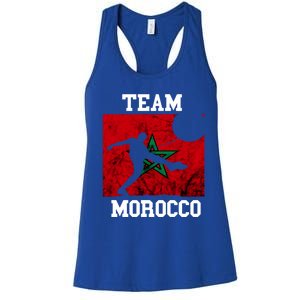 Morocco Moroccan Soccer Team Moroccan Pride Morocco Flag Meaningful Gift Women's Racerback Tank