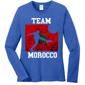 Morocco Moroccan Soccer Team Moroccan Pride Morocco Flag Meaningful Gift Ladies Long Sleeve Shirt