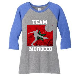 Morocco Moroccan Soccer Team Moroccan Pride Morocco Flag Meaningful Gift Women's Tri-Blend 3/4-Sleeve Raglan Shirt