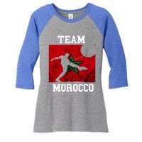 Morocco Moroccan Soccer Team Moroccan Pride Morocco Flag Meaningful Gift Women's Tri-Blend 3/4-Sleeve Raglan Shirt