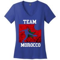 Morocco Moroccan Soccer Team Moroccan Pride Morocco Flag Meaningful Gift Women's V-Neck T-Shirt