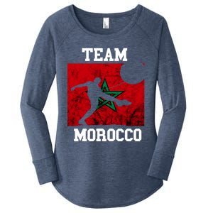 Morocco Moroccan Soccer Team Moroccan Pride Morocco Flag Meaningful Gift Women's Perfect Tri Tunic Long Sleeve Shirt