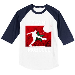 Morocco Moroccan Soccer Team Moroccan Pride Morocco Flag Meaningful Gift Baseball Sleeve Shirt