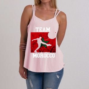 Morocco Moroccan Soccer Team Moroccan Pride Morocco Flag Meaningful Gift Women's Strappy Tank