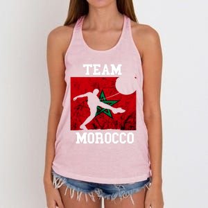 Morocco Moroccan Soccer Team Moroccan Pride Morocco Flag Meaningful Gift Women's Knotted Racerback Tank