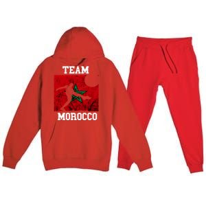 Morocco Moroccan Soccer Team Moroccan Pride Morocco Flag Meaningful Gift Premium Hooded Sweatsuit Set