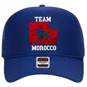 Morocco Moroccan Soccer Team Moroccan Pride Morocco Flag Meaningful Gift High Crown Mesh Back Trucker Hat