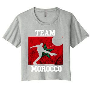 Morocco Moroccan Soccer Team Moroccan Pride Morocco Flag Meaningful Gift Women's Crop Top Tee