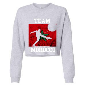 Morocco Moroccan Soccer Team Moroccan Pride Morocco Flag Meaningful Gift Cropped Pullover Crew