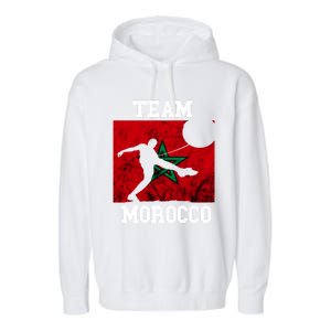 Morocco Moroccan Soccer Team Moroccan Pride Morocco Flag Meaningful Gift Garment-Dyed Fleece Hoodie