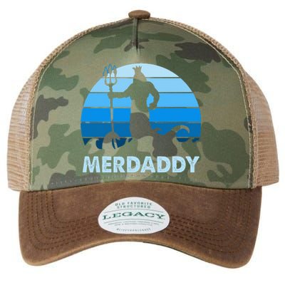 Merdaddy Mermaid Security Merman Daddy Fathers Day Swimmer Legacy Tie Dye Trucker Hat