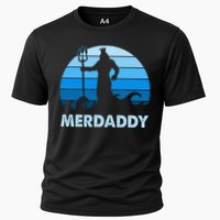Merdaddy Mermaid Security Merman Daddy Fathers Day Swimmer Cooling Performance Crew T-Shirt