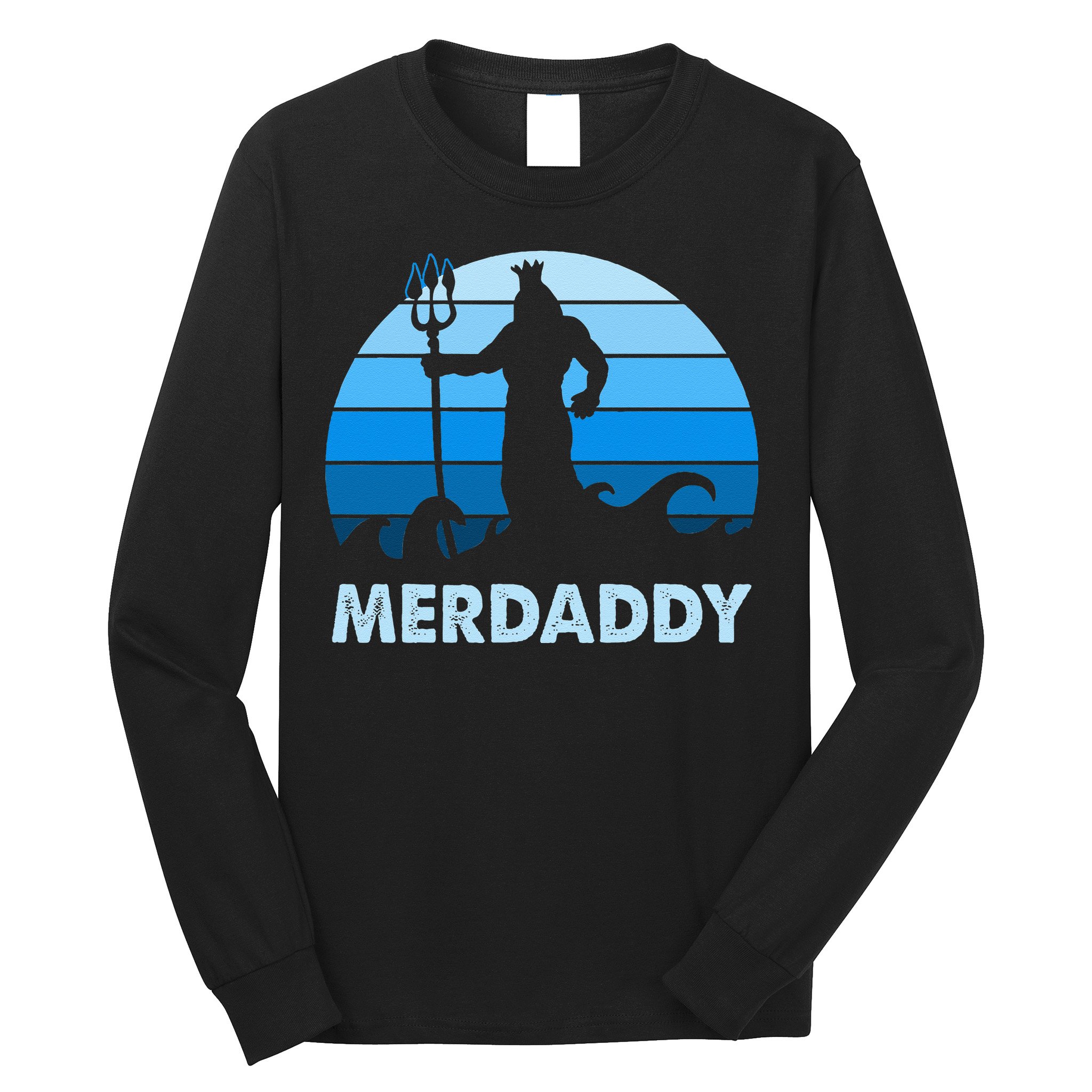 Merdaddy Mermaid Security Merman Daddy Fathers Day Swimmer Long Sleeve Shirt