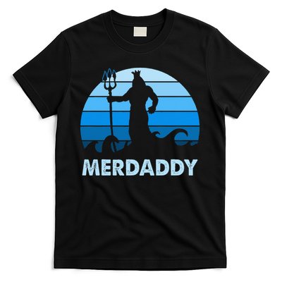 Merdaddy Mermaid Security Merman Daddy Fathers Day Swimmer T-Shirt