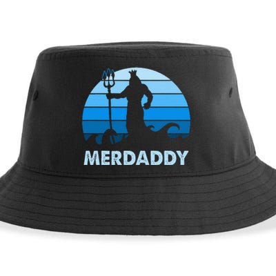 Merdaddy Mermaid Security Merman Daddy Fathers Day Swimmer Sustainable Bucket Hat