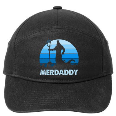 Merdaddy Mermaid Security Merman Daddy Fathers Day Swimmer 7-Panel Snapback Hat