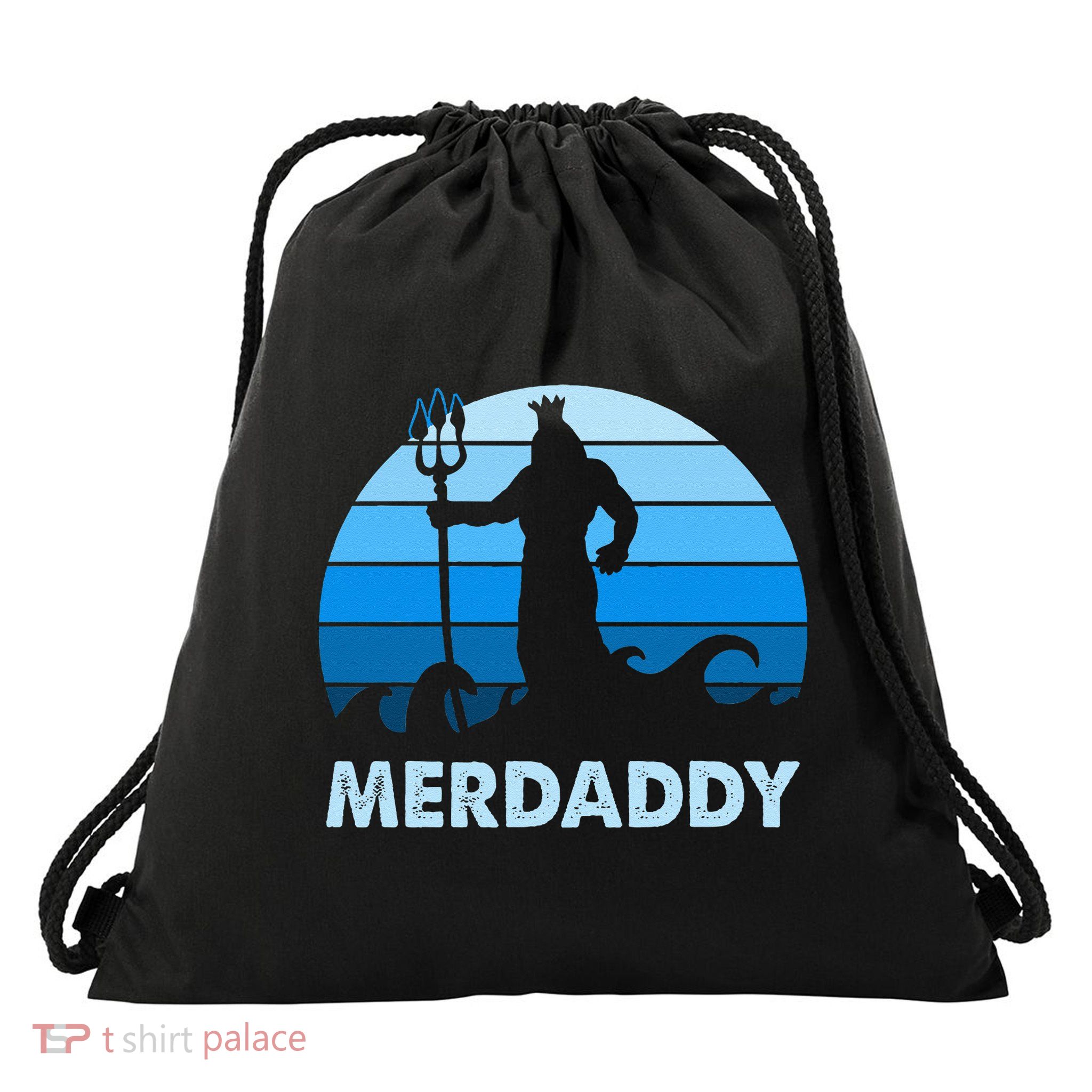Merdaddy Mermaid Security Merman Daddy Fathers Day Swimmer Drawstring Bag