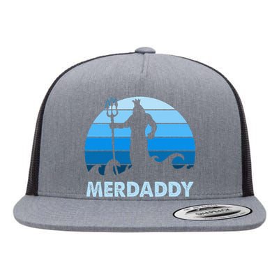 Merdaddy Mermaid Security Merman Daddy Fathers Day Swimmer Flat Bill Trucker Hat