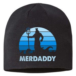 Merdaddy Mermaid Security Merman Daddy Fathers Day Swimmer Sustainable Beanie