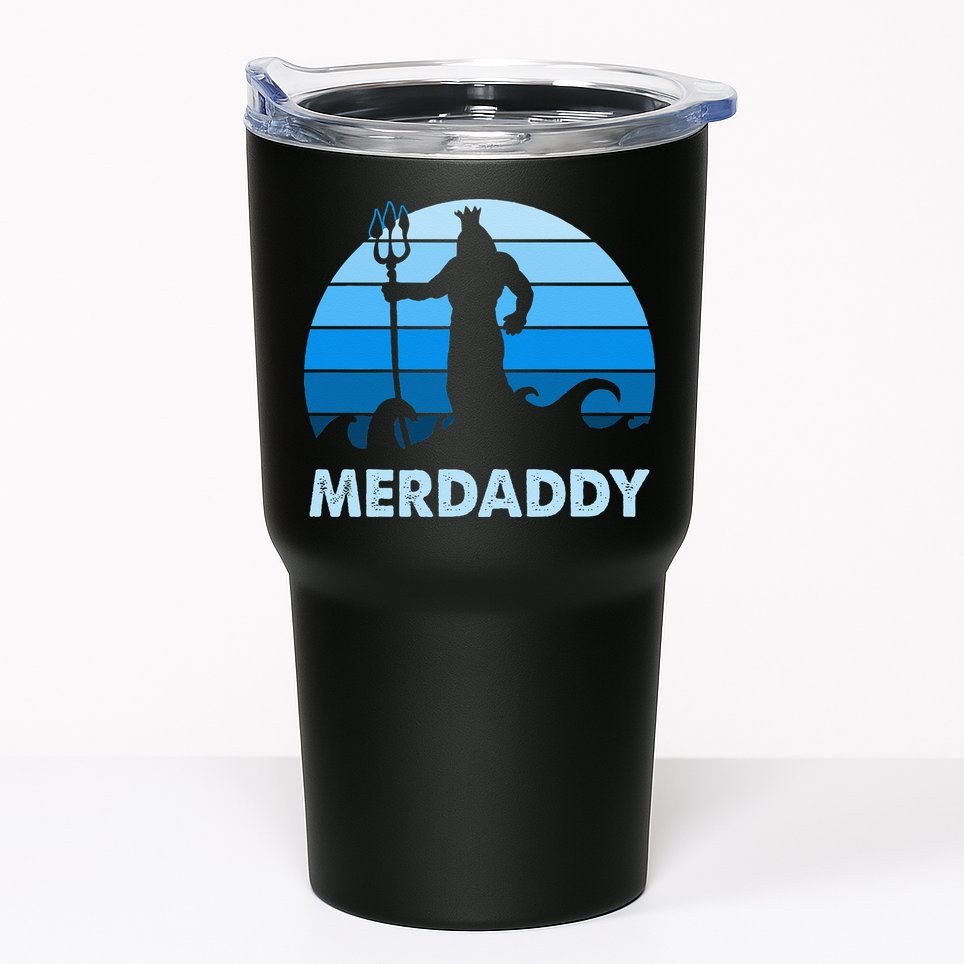 Merdaddy Mermaid Security Merman Daddy Fathers Day Swimmer Tumbler