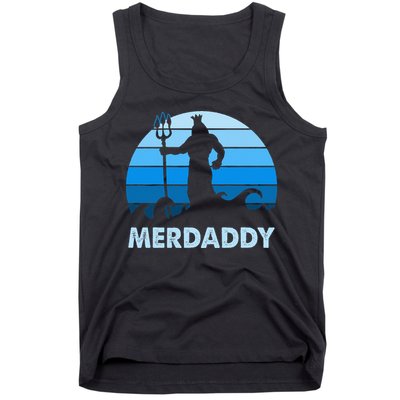 Merdaddy Mermaid Security Merman Daddy Fathers Day Swimmer Tank Top