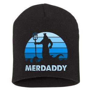 Merdaddy Mermaid Security Merman Daddy Fathers Day Swimmer Short Acrylic Beanie