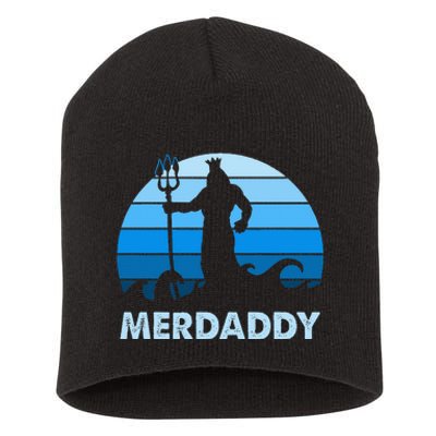 Merdaddy Mermaid Security Merman Daddy Fathers Day Swimmer Short Acrylic Beanie